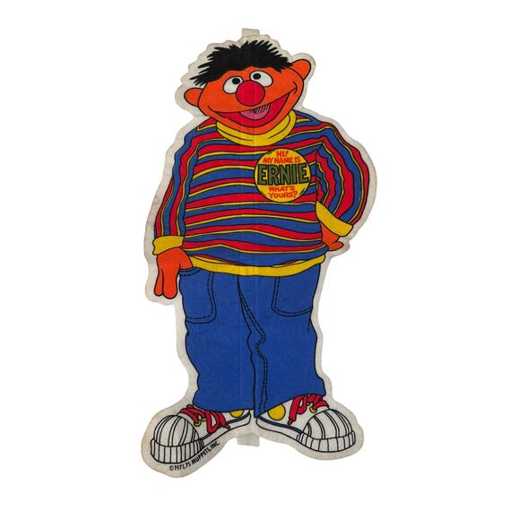Vintage 1970s Sesame Street Ernie Pennant Flag "My Name is Ernie" - Picture 1 of 7